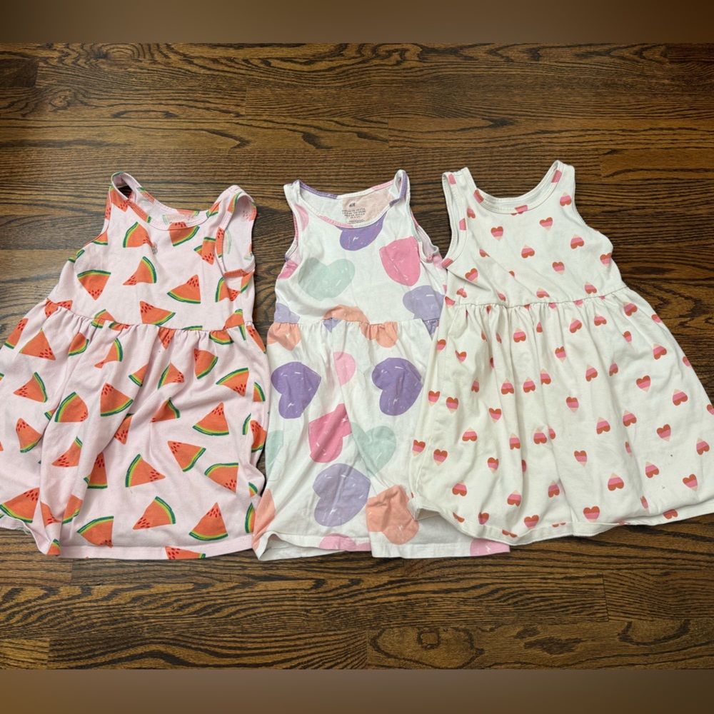 Cat & Jack White and Pink Heart Print Dress